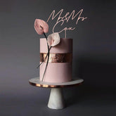 Mr and Mrs Cake Topper with Last Name Wooden Wedding Engagement Personalised Custom Engagement Decor Bridal Shower