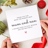 Mum and Nan Card Thoughtful Gift for Mother's Day Heartfelt Appreciation Keepsake Card for Mum and Grandma Special Family Card