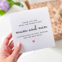 Mum and Nan Card Thoughtful Gift for Mother's Day Heartfelt Appreciation Keepsake Card for Mum and Grandma Special Family Card
