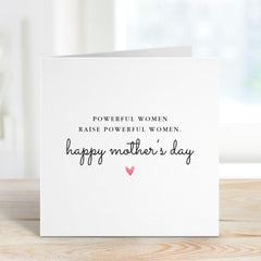 Mum Card From Daughter Powerful Women Raise Powerful Women Mother's Day Card Inspirational Gift for Mum Strong Mother Daughter Bond