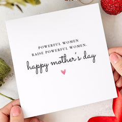 Mum Card From Daughter Powerful Women Raise Powerful Women Mother's Day Card Inspirational Gift for Mum Strong Mother Daughter Bond
