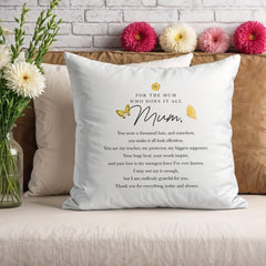 Mum Cushion Gift for Mother's Day Birthday Sentimental Pillow Home Decor From Daughter Son
