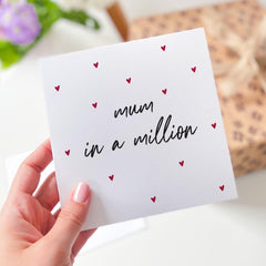 Mum in a Million Card Thoughtful and Elegant Gift for Mother's Day Mum's Birthday Mummy Cute Gift Card Mum Birthday Wishes Card Birthday