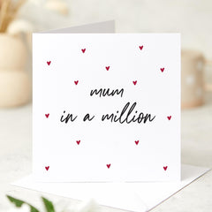 Mum in a Million Card Thoughtful and Elegant Gift for Mother's Day Mum's Birthday Mummy Cute Gift Card Mum Birthday Wishes Card Birthday