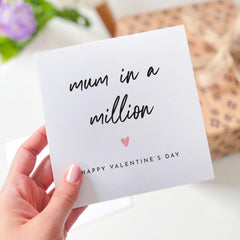 Mum in a Million Card Valentine's Day Card for Mummy Heartwarming and New Mum Thoughtful Gift for Valentine's Day From the Bump Baby Toddler