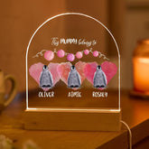 Mummy LED Night Light Gift for Mum Kids Name Mum's Birthday Mother's Day Present Cute Penguin Heart Lamp