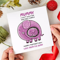 Mummy to Be Card Mother's Day Card from Bump Cute Elephant Pregnancy Card First Mothers Day Card New Mum to Be Gift Baby Shower Card 1st