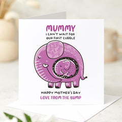 Mummy to Be Card Mother's Day Card from Bump Cute Elephant Pregnancy Card First Mothers Day Card New Mum to Be Gift Baby Shower Card 1st