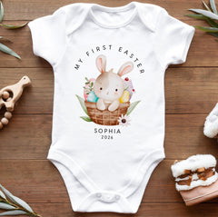 My First Easter Bunny Bodysuit with Name – Gift for Daughter, Niece - Baby & Toddler Sizes