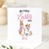My First Easter Card Name Baby Boy or Girl Keepsake Bunny Newborn Easter Gift Nephew Niece Son Daughter Grandson Granddaughter