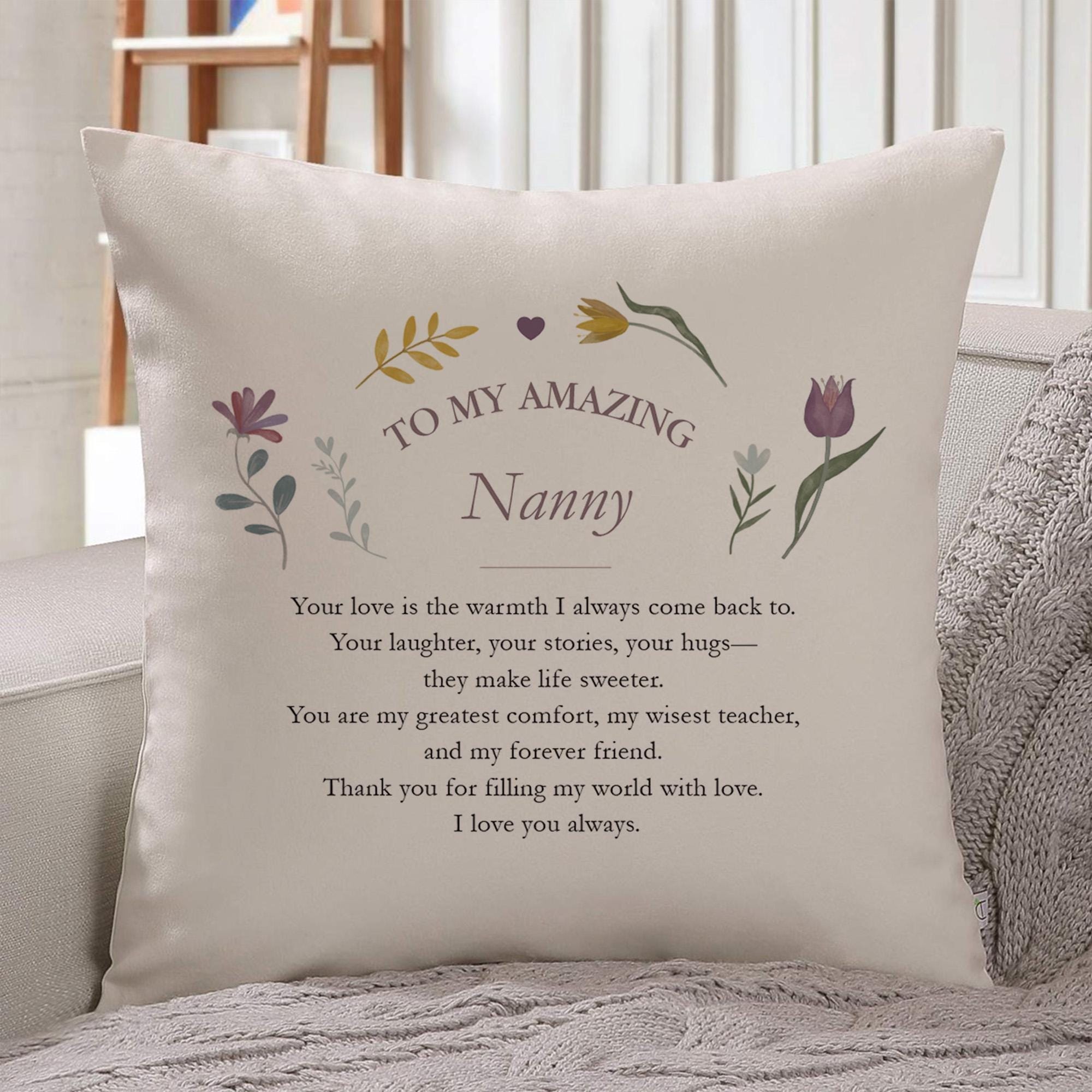 Nanny Cushion Gift for Granny Grandma Birthday Christmas Sentimental Home Decor from Grandchild