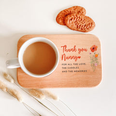 Nanny Tea and Biscuit Board, Thank You Grandma Gift, Wooden Mug Tray, Birthday or Christmas Present