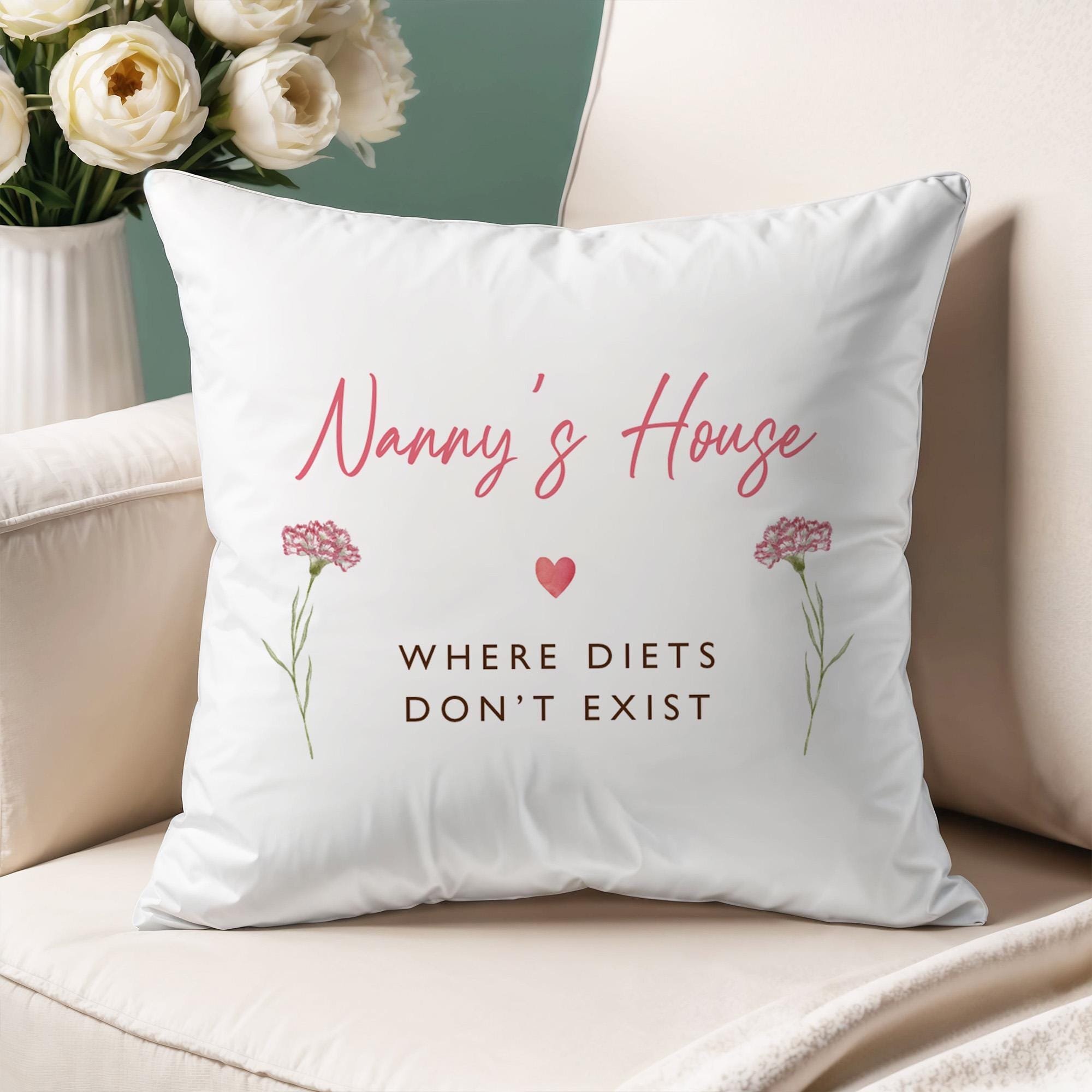 Nanny’s House Cushion Funny Grandma Gift Birthday Christmas Personalised Pillow Grandparent Home Decor