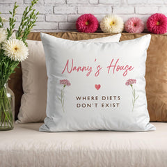 Nanny’s House Cushion Funny Grandma Gift Birthday Christmas Personalised Pillow Grandparent Home Decor