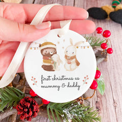 New Family Ornament First Christmas as Mummy and Daddy Cute Keepsake for New Parents Special Holiday Decoration New mum dad gift