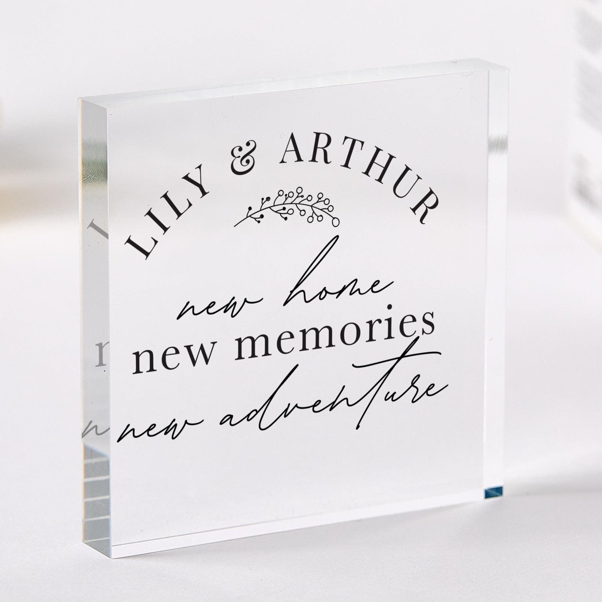 New Home Gift for Couple Housewarming Keepsake for Newlyweds Friends or Family New Memories, New Adventure Acrylic Plaque