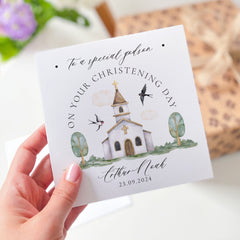 On Your Christening Day Card For Godson With Name Date To A Special Godson Cute Church Godson Christening Card Name Day Baptism Keepsake