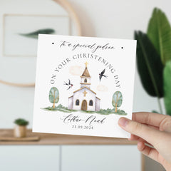 On Your Christening Day Card For Godson With Name Date To A Special Godson Cute Church Godson Christening Card Name Day Baptism Keepsake