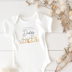On Your First Father's Day as My Daddy Bib or bodysuit Our 1st Father's Day 2025 Outfit New Dad Keepsake