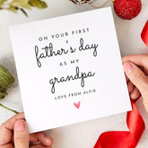 On Your First Father’s Day as My Grandpa Card Thoughtful Keepsake from Baby Personalised Minimalist Heart Design Special Grandad Gift