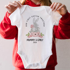 Our First Easter Together Matching T-shirts – Mum and Child Personalised Easter Outfit