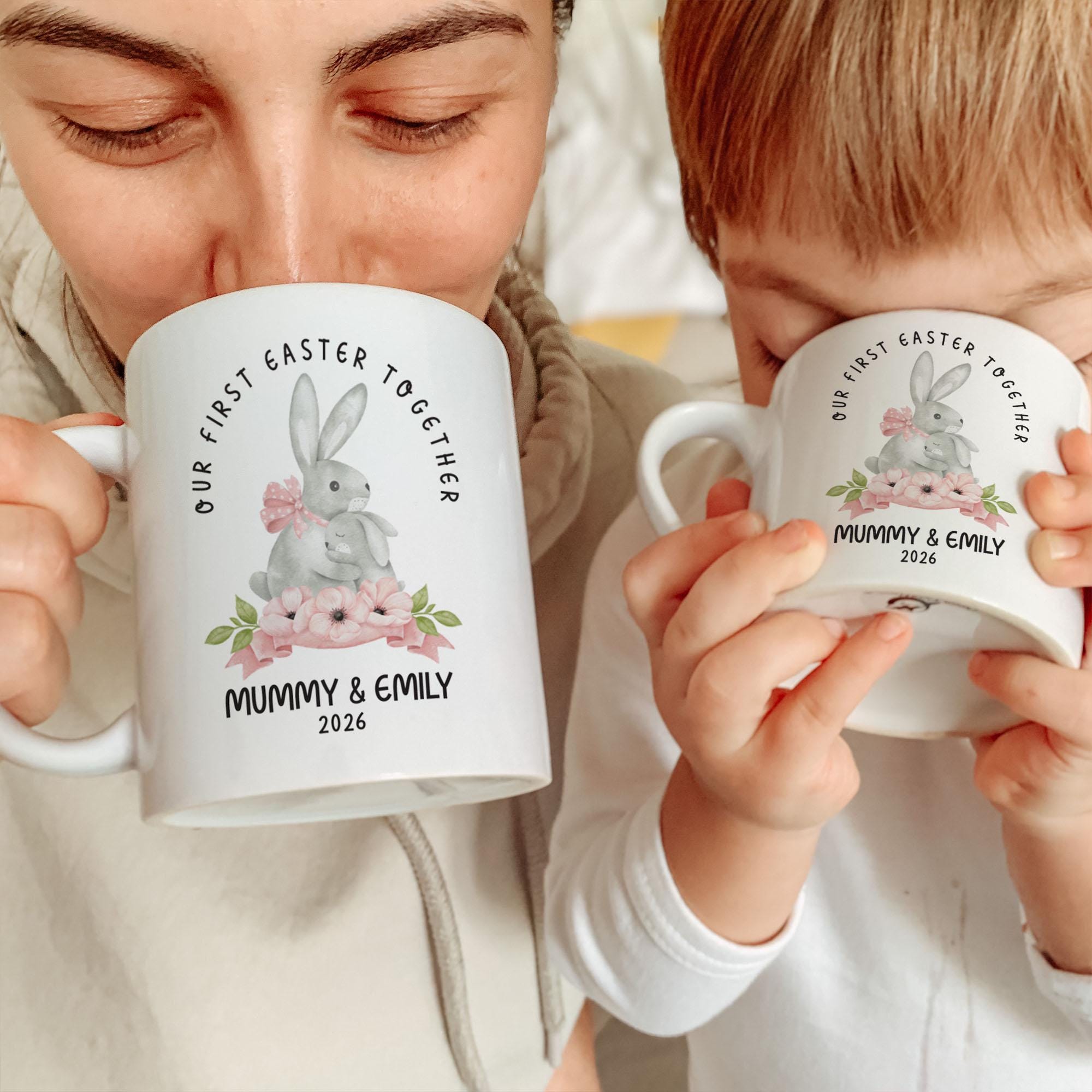 Our First Easter Together Personalised Mum & Child Mugs