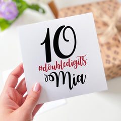 Personalised 10th Birthday Card for Kids Custom Name Double Digits Celebration Card for Son Daughter Grandchild Niece Nephew Grandson