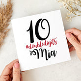 Personalised 10th Birthday Card for Kids Custom Name Double Digits Celebration Card for Son Daughter Grandchild Niece Nephew Grandson