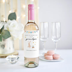 Personalised 1st Father’s Day Gift for Grandpa Wine or Prosecco Label Grandpa Keepsake Baby’s First Fathers Day for Grandad Bottle Sticker