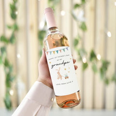 Personalised 1st Father’s Day Gift for Grandpa Wine or Prosecco Label Grandpa Keepsake Baby’s First Fathers Day for Grandad Bottle Sticker