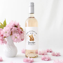 Personalised 1st Father’s Day Gift for Grandpa Wine Prosecco Label Grandpa Keepsake Gift Cute Teddy Bear Special Grandchild Bottle Sticker