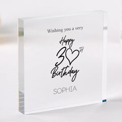 Personalised 30th Birthday Gift for Her Best Friend Auntie Grandma Mum Nanny Acrylic Plaque Keepsake Custom Name Birthday Decoration Thirty
