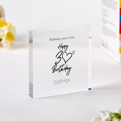 Personalised 30th Birthday Gift for Her Best Friend Auntie Grandma Mum Nanny Acrylic Plaque Keepsake Custom Name Birthday Decoration Thirty