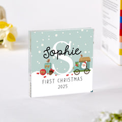 Personalised Baby’s First Christmas Acrylic Block – Festive Keepsake Gift for Newborn or Child