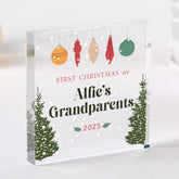 Personalised Baby's First Christmas Gift Acrylic Plaque 1st Xmas Keepsake for New Grandparents, Auntie Uncle Sister Brother