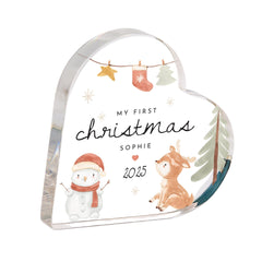 Personalised Baby’s First Christmas Gift - Acrylic Plaque – Custom Keepsake Ornament with Name & Year – Festive Gift for Newborn or Parents