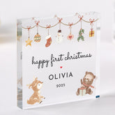 Personalised Baby's First Christmas Gift Acrylic Plaque with Custom Name Keepsake for Newborn Son Daughter Grandchild Niece or Godchild