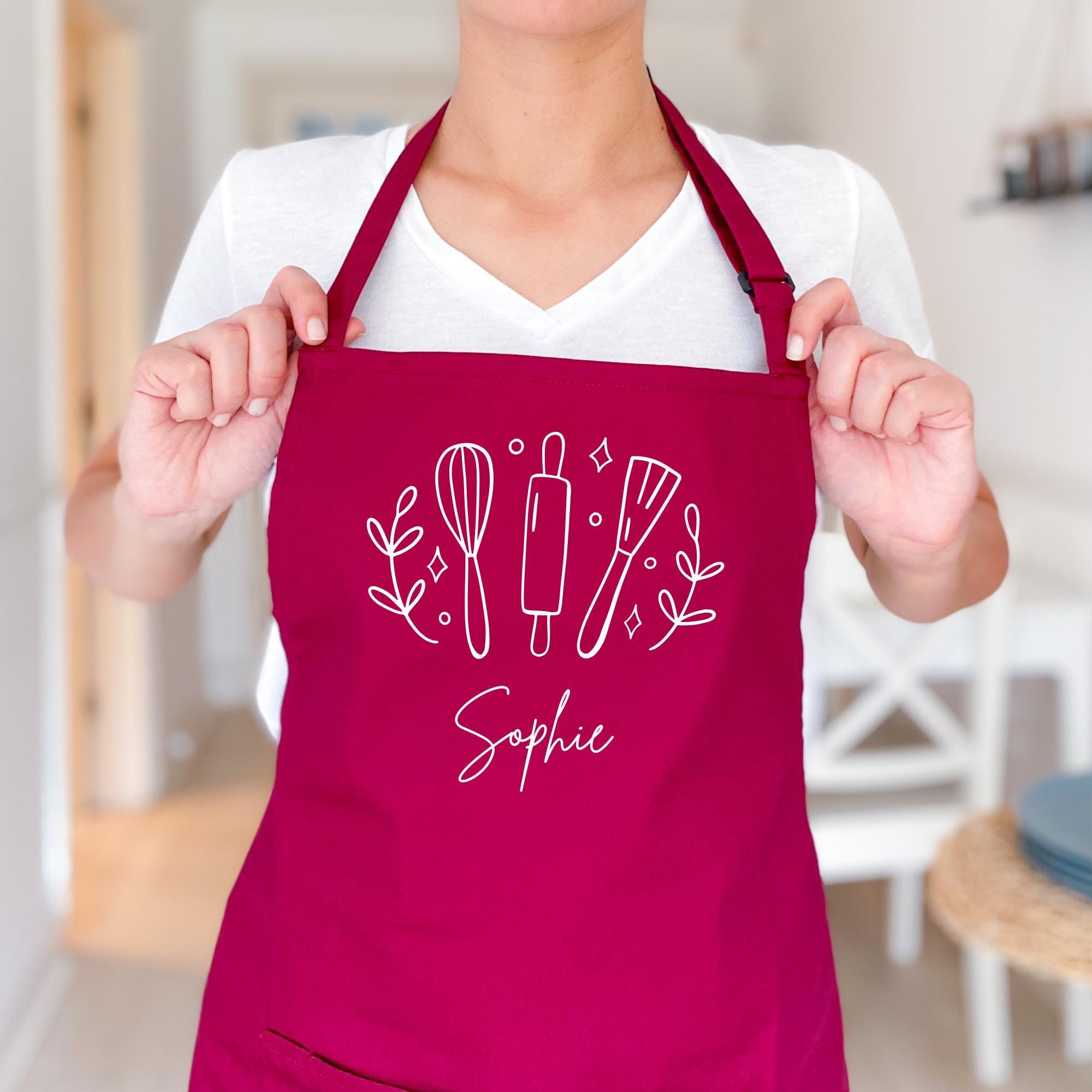 Personalised Baking Apron Gift for Her Mum Nanny Friend Bakers Chef Name Women Gift for Birthday Mother's Day