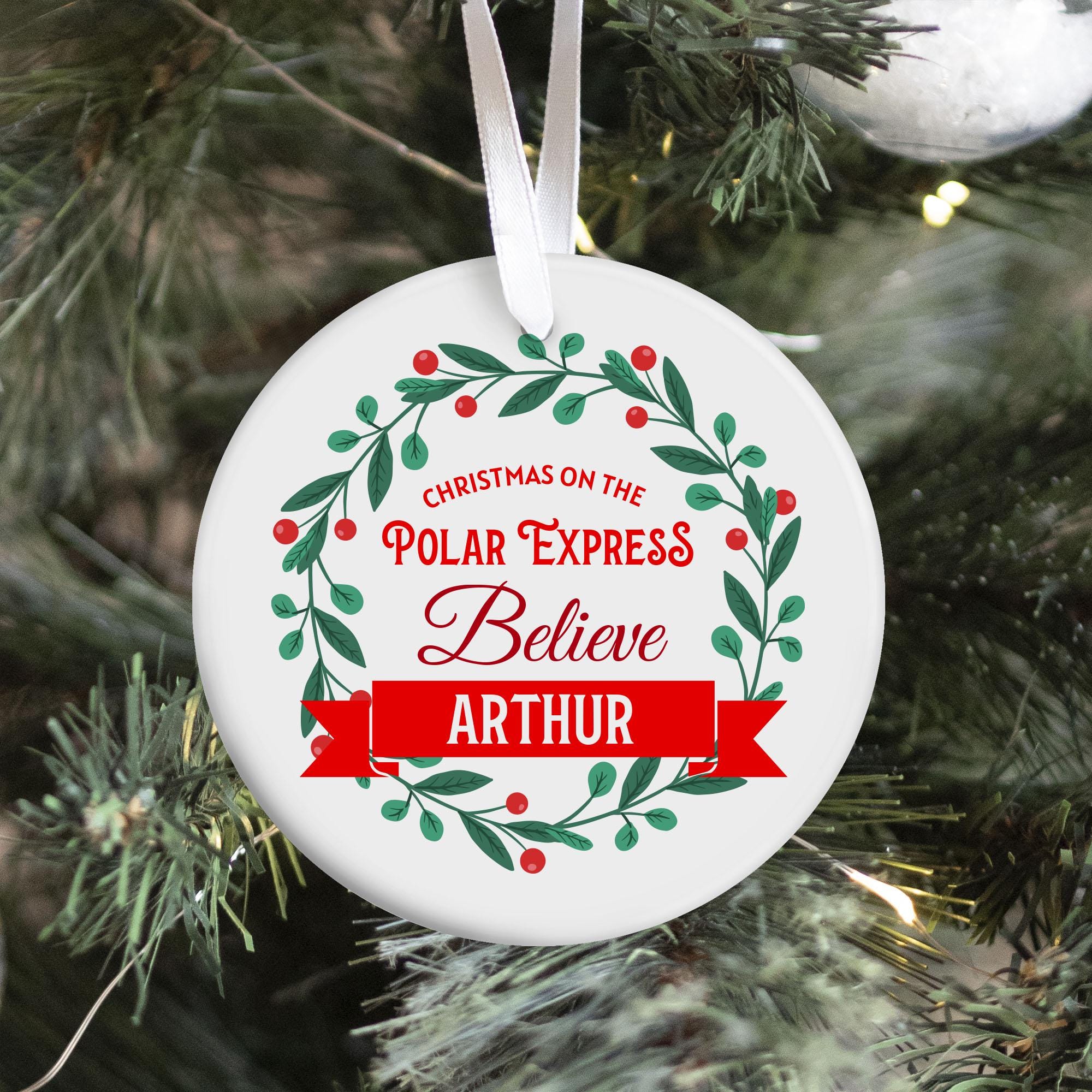Personalised Believe Christmas Ornament On The Polar Express Ornament with Name Family Xmas Decor Holiday Keepsake Gift