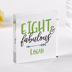 Personalised Birthday Acrylic Plaque Gift for Kids Custom Age & Name Fabulous Keepsake for Child Son Daughter Teen Niece Nephew Grandchil