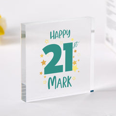 Personalised Birthday Acrylic Plaque Gift with Age & Name for Mum Sister Friend Daughter