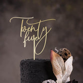 Personalised Birthday Cake Topper ANY AGE, Milestone Celebration 20 - 60, Wooden Gold Silver Rose Gold Black Decor