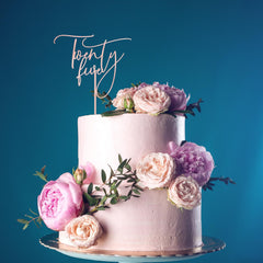 Personalised Birthday Cake Topper ANY AGE, Milestone Celebration 20 - 60, Wooden Gold Silver Rose Gold Black Decor