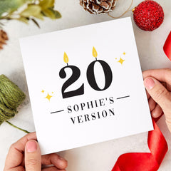 Personalised Birthday Card Custom Name Age Milestone Birthday Card Fun Candle Design Any Age Birthday Card for Him or Her Unique Card