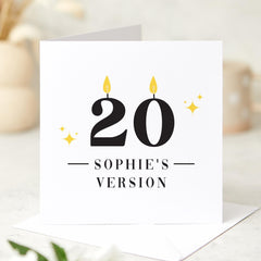 Personalised Birthday Card Custom Name Age Milestone Birthday Card Fun Candle Design Any Age Birthday Card for Him or Her Unique Card