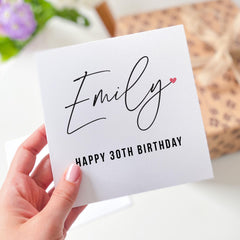 Personalised Birthday Card – Custom Name and Age – Elegant Minimal Design – Perfect for Friends Family Colleague Boss 30th 40th 50th 60th