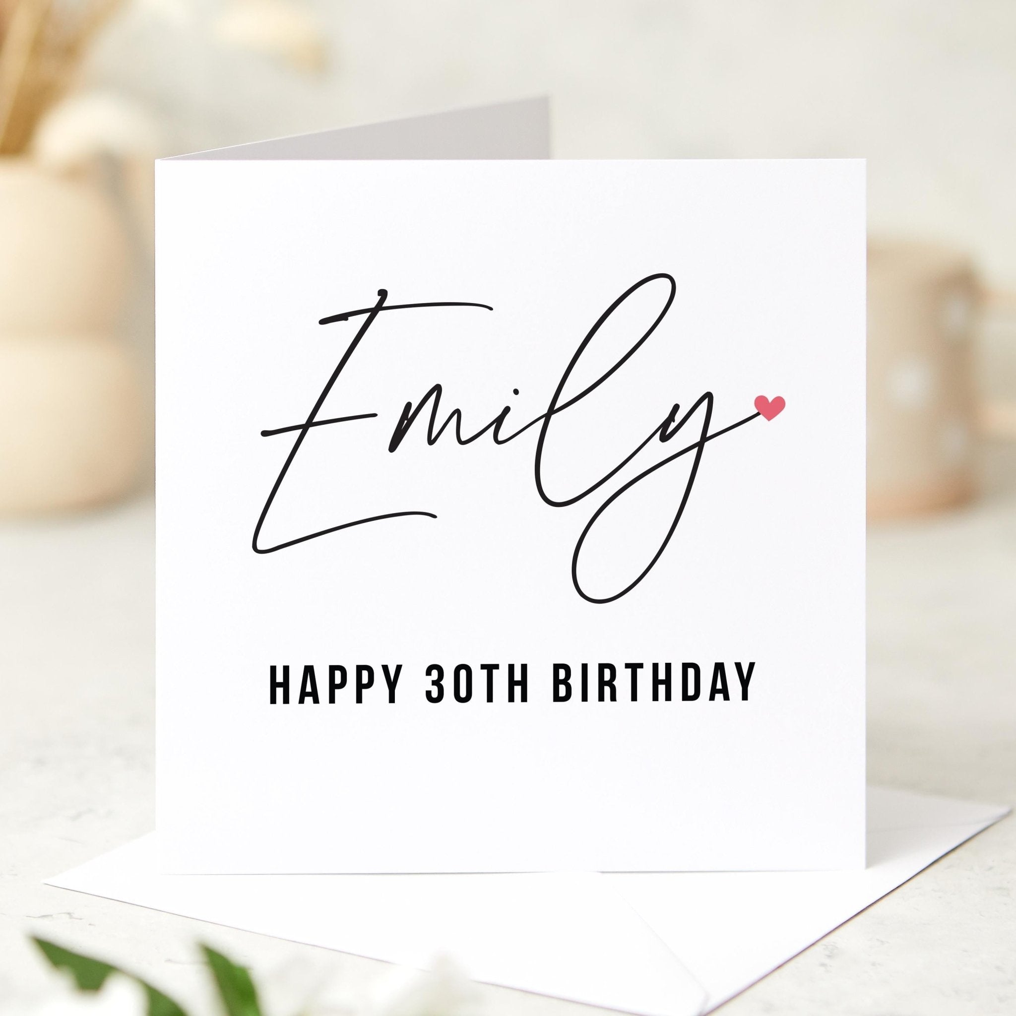 Personalised Birthday Card – Custom Name and Age – Elegant Minimal Design – Perfect for Friends Family Colleague Boss 30th 40th 50th 60th