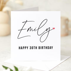 Personalised Birthday Card – Custom Name and Age – Elegant Minimal Design – Perfect for Friends Family Colleague Boss 30th 40th 50th 60th