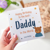 Personalised Birthday Card for Dad Cute Mama Bear Design From Child with Love Name Option Best Daddy in the World Keepsake Dad's Birthday