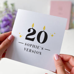 Personalised birthday card for her Name friend girlfriend bestie daughter sister fiancee happy birthday gift card with candles